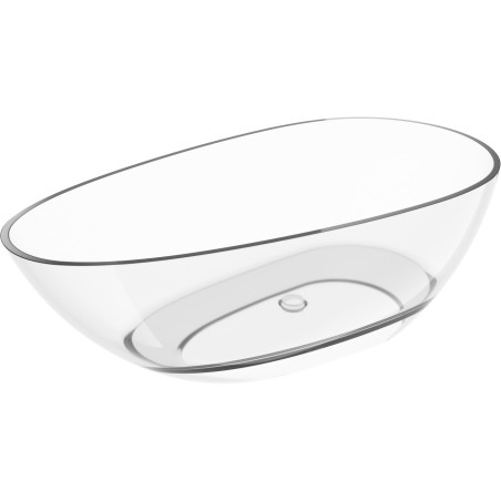 Mexen Glass freestanding transparent bathtub 170 x 85 cm, clear, chrome drain plug - 58061708508