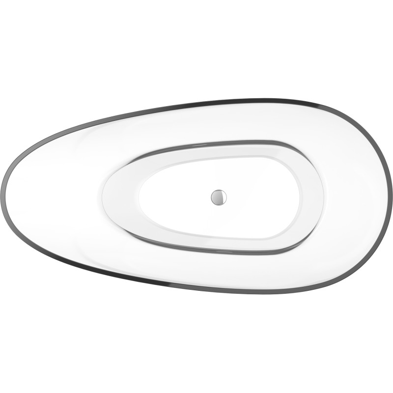 Mexen Glass freestanding transparent bathtub 170 x 85 cm, clear, chrome drain plug - 58061708508