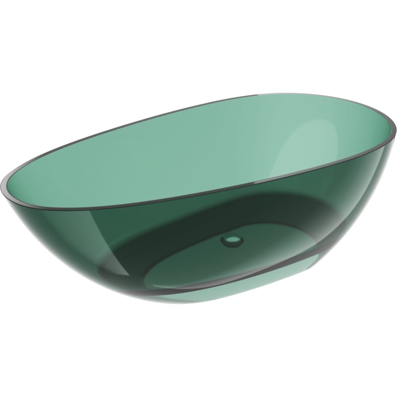 Mexen Glass teal freestanding transparent bathtub 170 x 85 cm, chrome plug - 58061708511