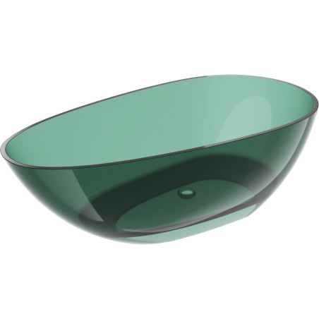 Mexen Glass transparent freestanding bathtub 170 x 85 cm, teal, chrome plug - 58061708511