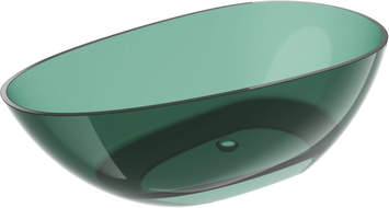 Mexen Glass transparent freestanding bathtub 170 x 85 cm, teal, chrome plug - 58061708511