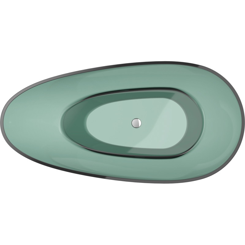 Mexen Glass transparent freestanding bathtub 170 x 85 cm, teal, chrome plug - 58061708511