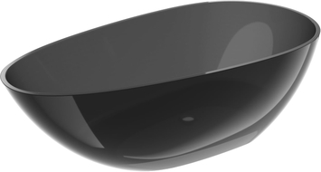 Mexen Glass freestanding transparent bathtub 170 x 85 cm, black, chrome plug - 58061708513