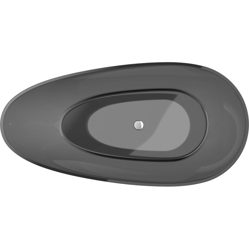 Mexen Glass Black Freestanding Transparent Bath 170 x 85 cm, Chrome Plug - 58061708513