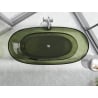 Mexen Pure freestanding transparent bathtub 170 x 80 cm, olive, chrome plug - 58071708001