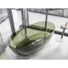 Mexen Pure freestanding transparent bathtub 170 x 80 cm, olive, chrome plug - 58071708001