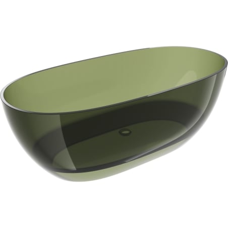 Mexen Pure freestanding transparent bathtub 170 x 80 cm, olive, chrome plug - 58071708001