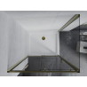 Mexen Apia sliding shower cabin 140 x 70 cm, transparent, gold + Flat shower tray, white - 840-140-070-50-00-4010G