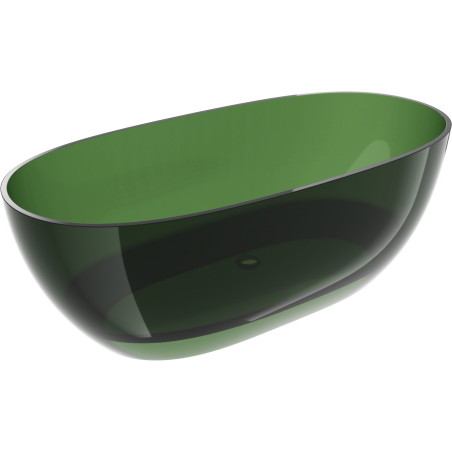 Mexen Pure freestanding transparent bathtub 170 x 80 cm, forest, chrome plug - 58071708002