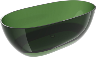 Mexen Pure forest free-standing transparent bath 170 x 80 cm, chrome plug - 58071708002