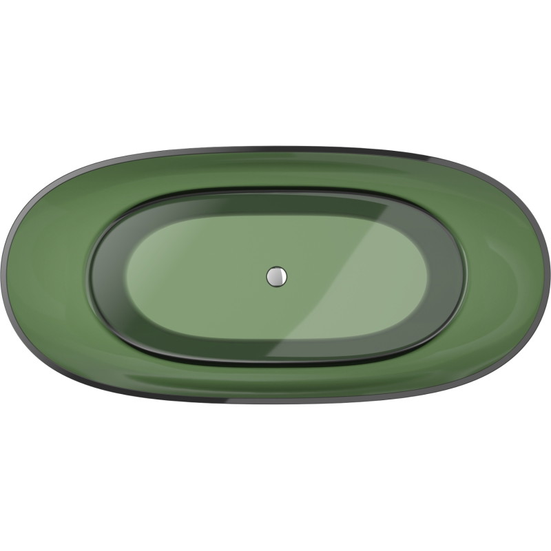 Mexen Pure freestanding transparent bathtub 170 x 80 cm, forest, chrome plug - 58071708002