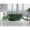 Mexen Pure freestanding transparent bathtub 170 x 80 cm, forest, chrome plug - 58071708002