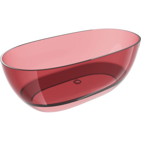 Mexen Pure freestanding transparent bathtub 170 x 80 cm, eosin, chrome plug - 58071708003