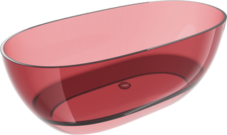 Mexen Pure eosin freestanding transparent bathtub 170 x 80 cm, chrome plug - 58071708003