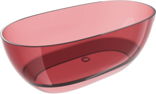 Mexen Pure freestanding transparent bathtub 170 x 80 cm, eosin, chrome plug - 58071708003