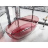 Mexen Pure freestanding transparent bathtub 170 x 80 cm, eosin, chrome plug - 58071708003