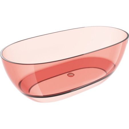Mexen Pure freestanding transparent bathtub 170 x 80 cm, coral, chrome plug - 58071708004