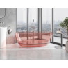 Mexen Pure freestanding transparent bathtub 170 x 80 cm, coral, chrome plug - 58071708004