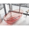 Mexen Pure freestanding transparent bathtub 170 x 80 cm, coral, chrome plug - 58071708004