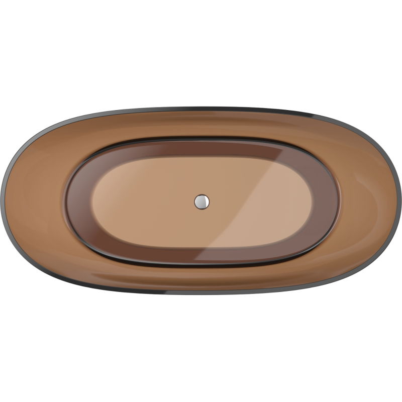 Mexen Pure earth freestanding transparent bathtub 170 x 80 cm, chrome plug - 58071708005