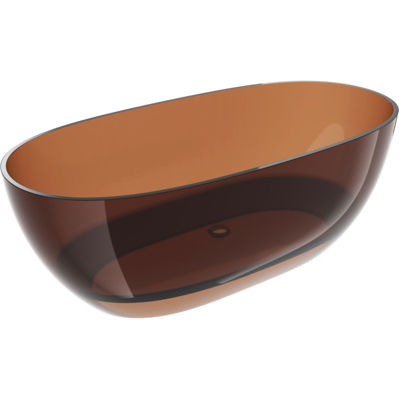 Mexen Pure earth freestanding transparent bathtub 170 x 80 cm, chrome plug - 58071708005