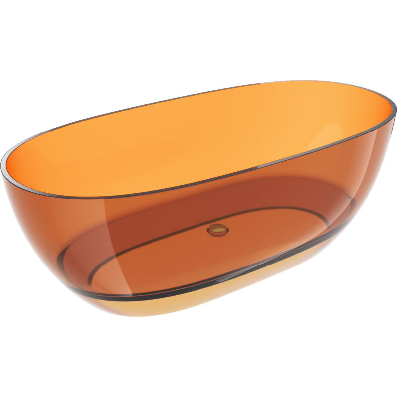 Mexen Pure rust freestanding transparent bathtub 170 x 80 cm, chrome plug - 58071708006