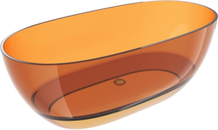 Mexen Pure freestanding transparent bathtub 170 x 80 cm, rust, chrome drain plug - 58071708006