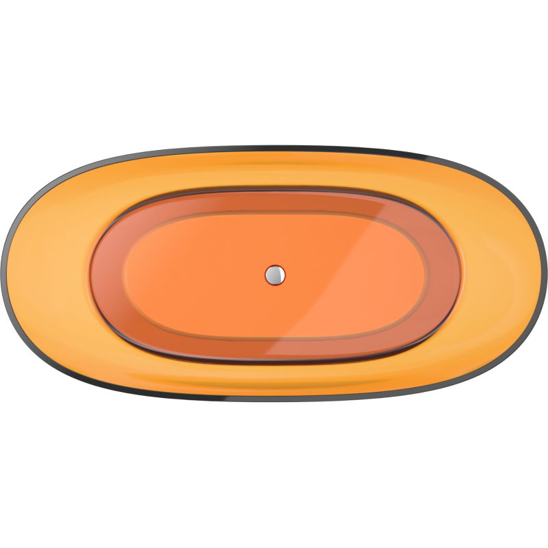 Mexen Pure rust freestanding transparent bath 170 x 80 cm, chrome plug - 58071708006