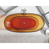 Mexen Pure freestanding transparent bathtub 170 x 80 cm, rust, chrome drain plug - 58071708006