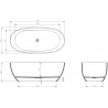 Mexen Pure freestanding transparent bathtub 170 x 80 cm, denim, chrome drain - 58071708007