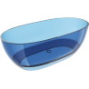Mexen Pure freestanding transparent bathtub 170 x 80 cm, denim, chrome drain - 58071708007