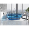 Mexen Pure freestanding transparent bathtub 170 x 80 cm, denim, chrome drain - 58071708007