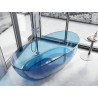 Mexen Pure freestanding transparent bathtub 170 x 80 cm, denim, chrome drain - 58071708007