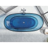 Mexen Pure freestanding transparent bathtub 170 x 80 cm, denim, chrome drain - 58071708007