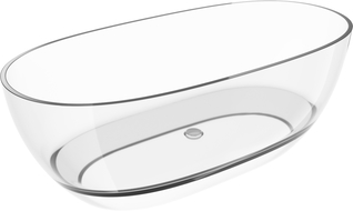 Mexen Pure clear freestanding transparent bathtub 170 x 80 cm, chrome plug - 58071708008