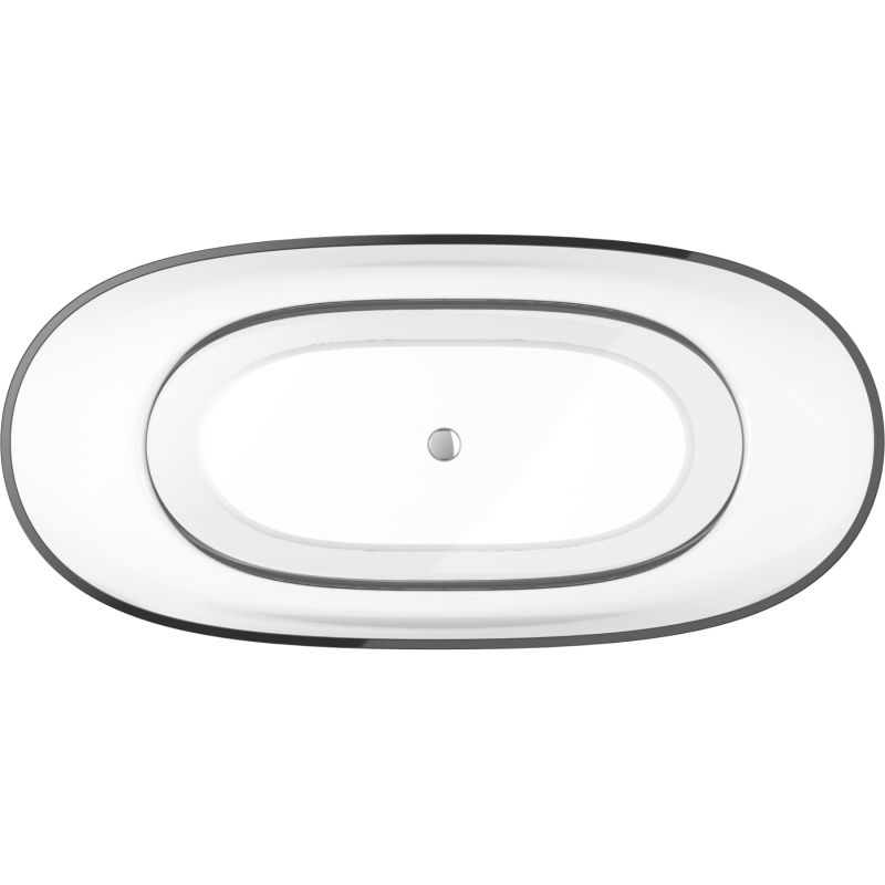 Mexen Pure clear freestanding transparent bath 170 x 80 cm, chrome plug - 58071708008