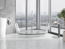 Mexen Pure clear freestanding transparent bathtub 170 x 80 cm, chrome plug - 58071708008