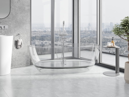 Mexen Pure free-standing transparent bathtub 170 x 80 cm, clear, chrome drain plug - 58071708008