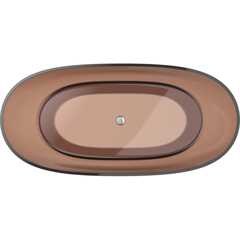 Mexen Pure freestanding transparent bathtub 170 x 80 cm, cherry, chrome plug - 58071708009