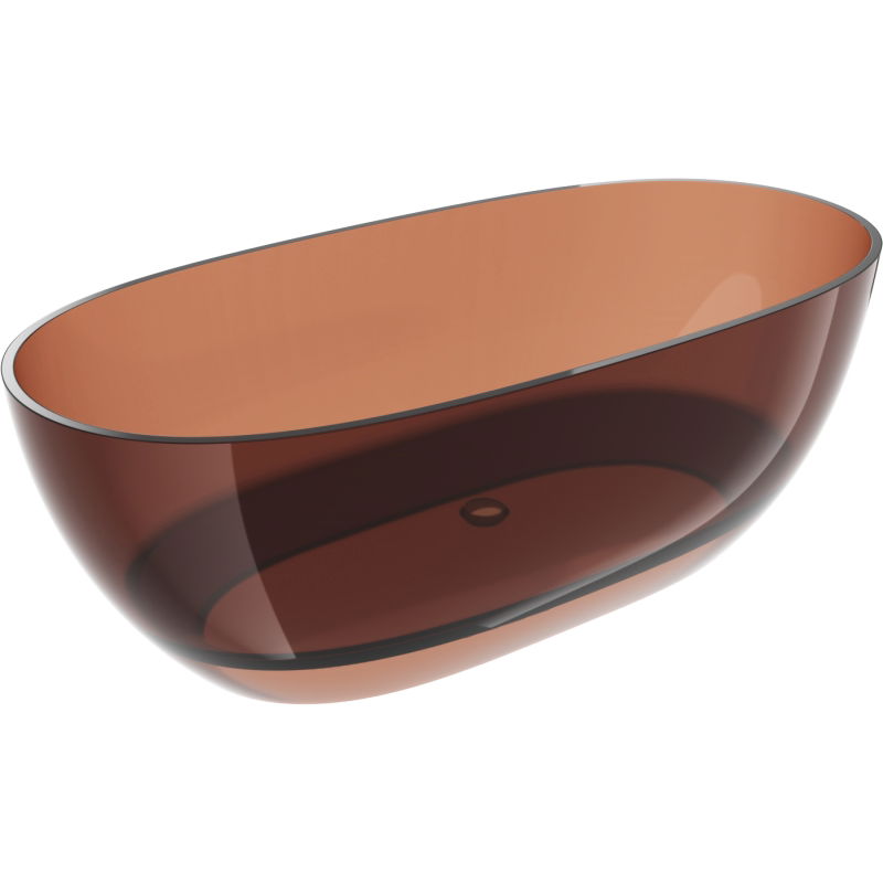 Mexen Pure Cherry freestanding transparent bathtub 170 x 80 cm, chrome drain - 58071708009