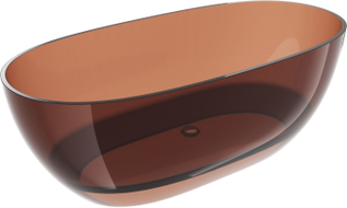 Mexen Pure freestanding transparent bathtub 170 x 80 cm, cherry, chrome plug - 58071708009