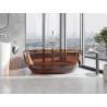 Mexen Pure freestanding transparent bathtub 170 x 80 cm, cherry, chrome plug - 58071708009