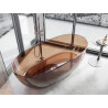 Mexen Pure freestanding transparent bathtub 170 x 80 cm, cherry, chrome plug - 58071708009
