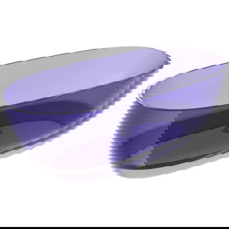 Mexen Pure dark slate blue freestanding transparent bath 170 x 80 cm, chrome plug - 58071708010