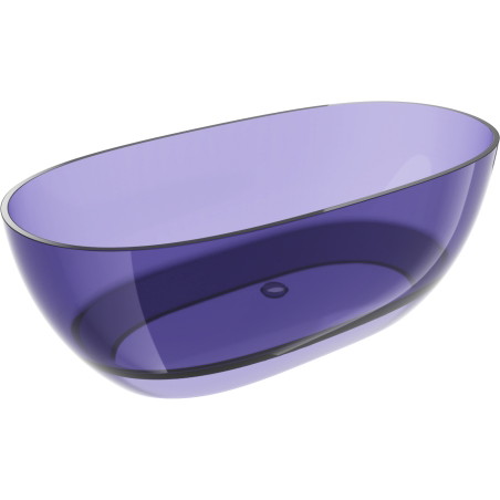 Mexen Pure freestanding transparent bathtub 170 x 80 cm, dark slate blue, chrome drain plug - 58071708010