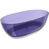 Mexen Pure freestanding transparent bathtub 170 x 80 cm, dark slate blue, chrome drain plug - 58071708010