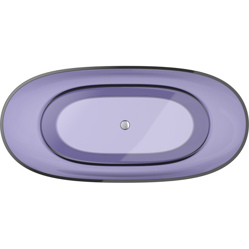 Mexen Pure freestanding transparent bathtub 170 x 80 cm, dark slate blue, chrome drain plug - 58071708010