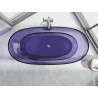 Mexen Pure freestanding transparent bathtub 170 x 80 cm, dark slate blue, chrome drain plug - 58071708010