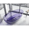 Mexen Pure freestanding transparent bathtub 170 x 80 cm, dark slate blue, chrome drain plug - 58071708010
