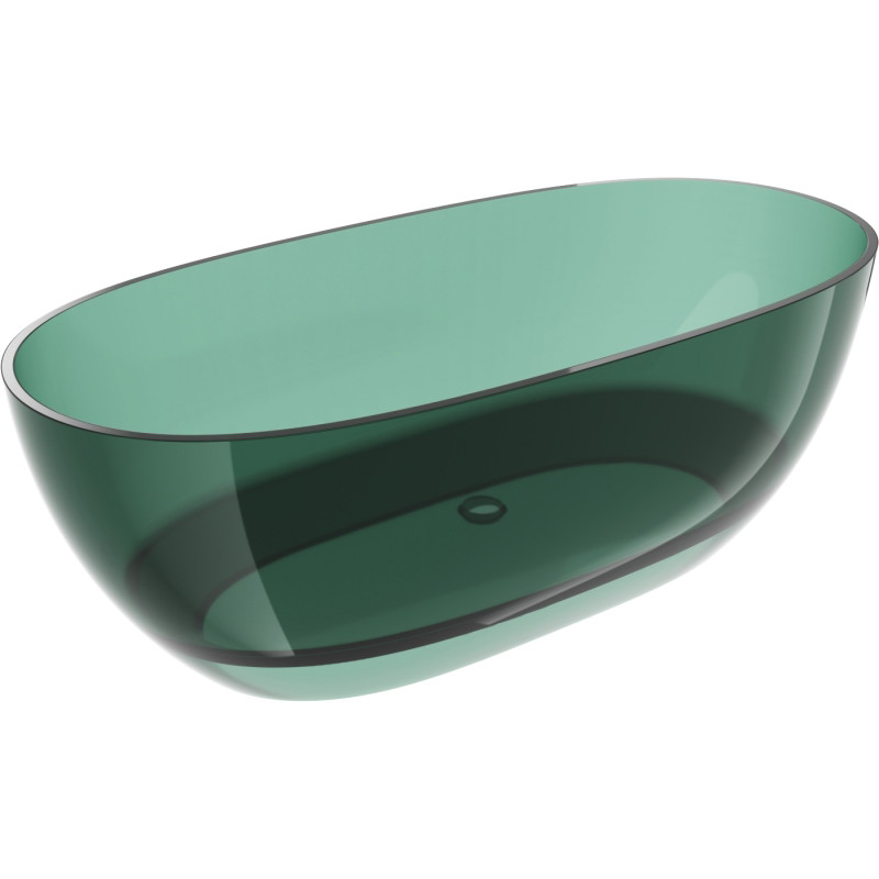 Mexen Pure freestanding transparent bathtub 170 x 80 cm, teal, chrome plug - 58071708011